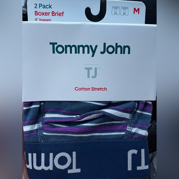 Tommy John Blue Boxer Briefs with Purple and White Stripes 2 pack NWT - Picture 1 of 3